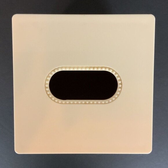 Allure Home Creations Beaded Plastic Tissue Box Cover Cream Square Bath Decor - Picture 5 of 7